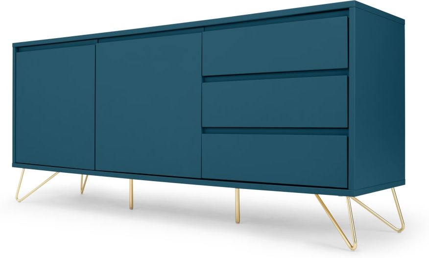 Elona Sideboard, Teal and Brass