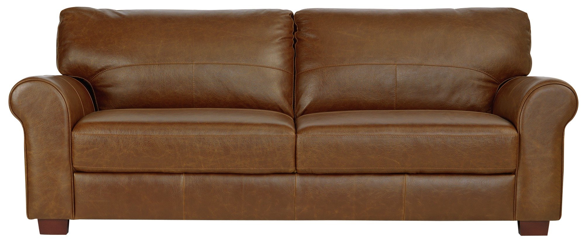 Habitat Salisbury 4 Seater Leather Sofa - Tan