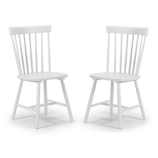 Snodland Wooden Dining Chair In White Lacquer In A Pair