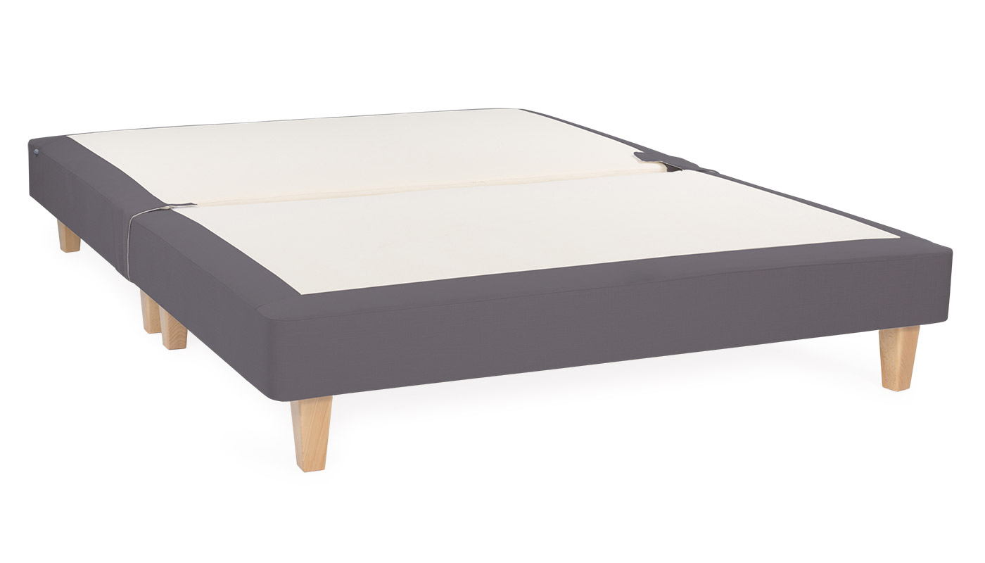 Heal's Heal's Shallow Divan King Cotton Slate Light Turned Solid Wood Feet