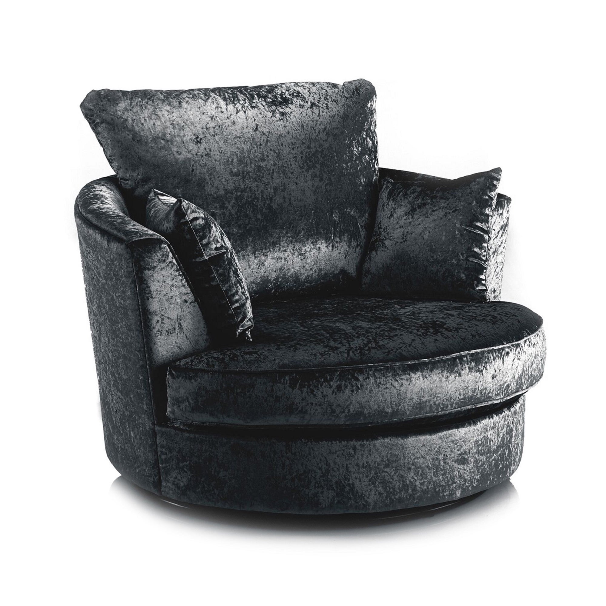 Blake Crushed Velvet Swivel Chair Black