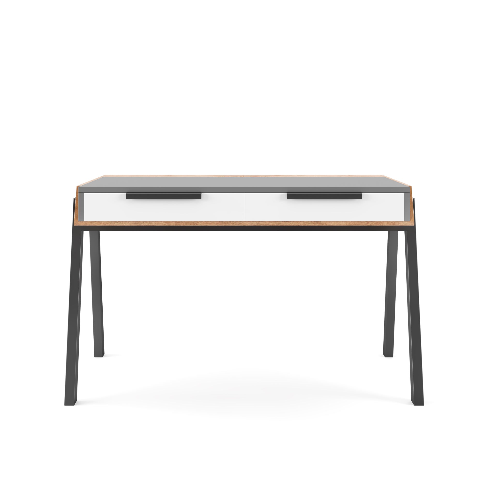Geneva Desk Grey/Brown/White