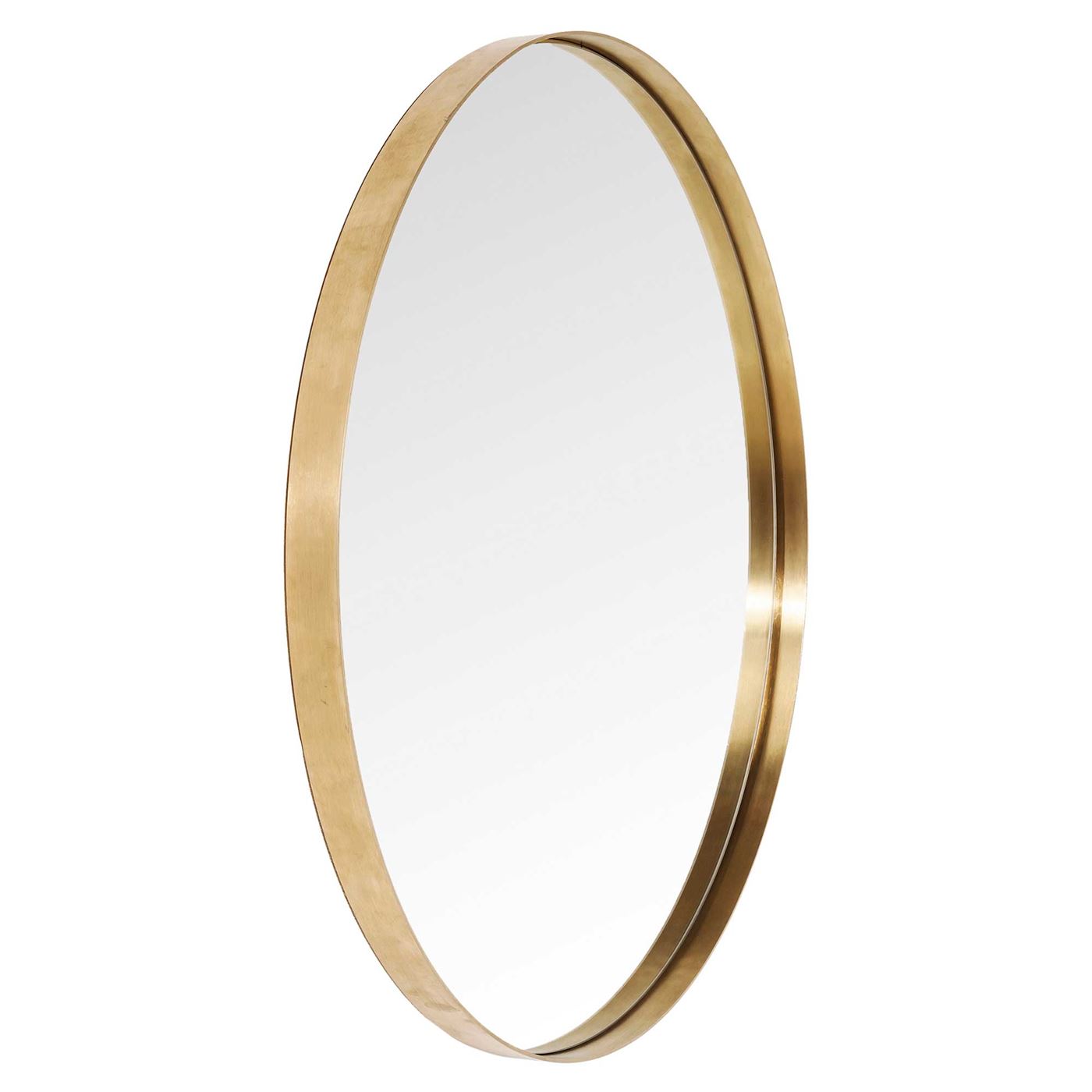 Curve Round Mirror, Brass