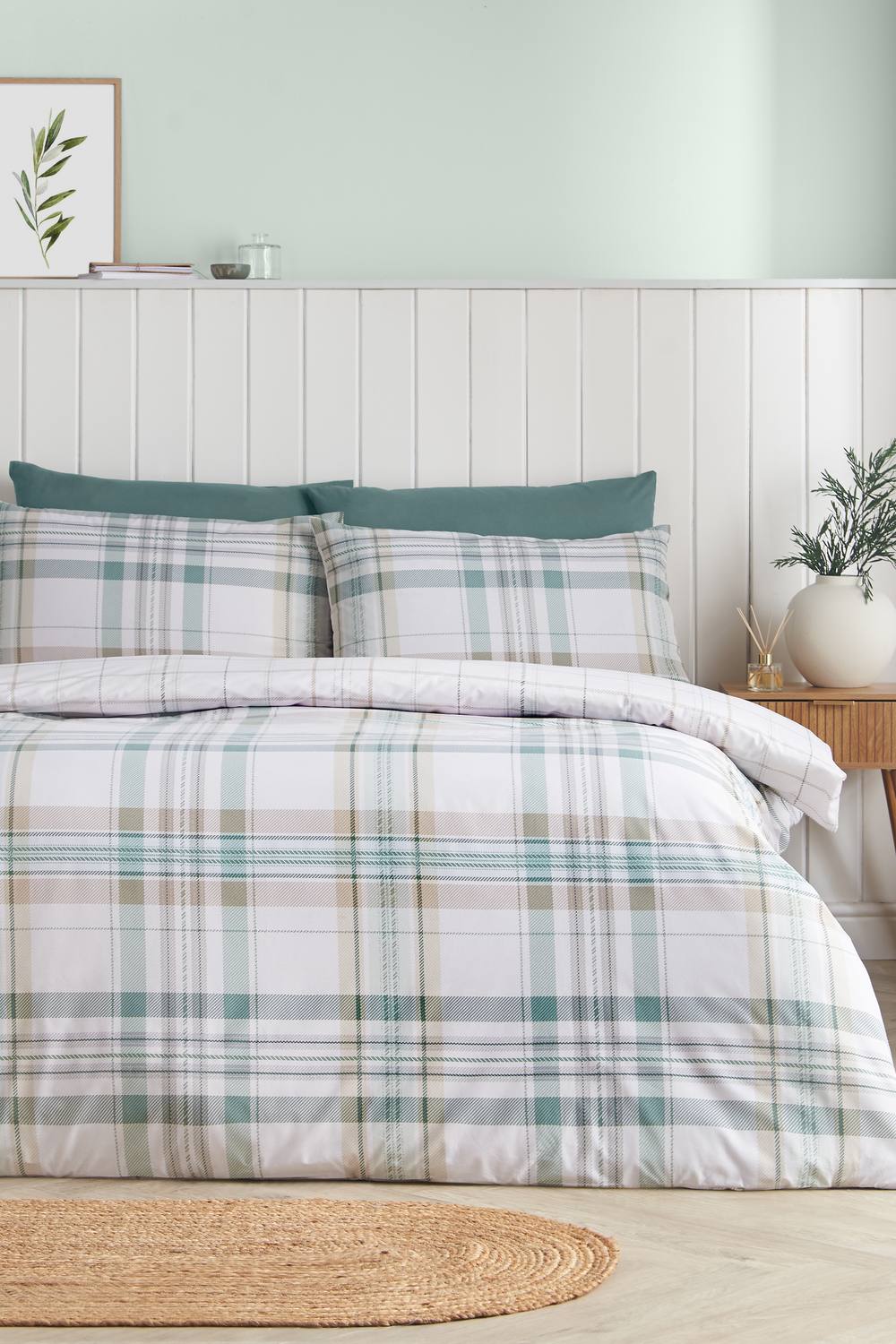 Catherine Lansfield 'Cartmel Check' Reversible Duvet Cover Set