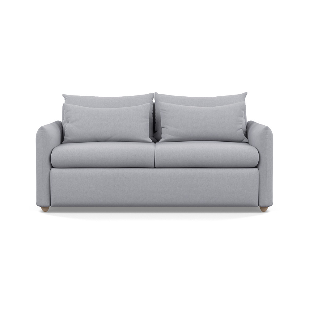 Heal's Pillow 3 Seater Sofa Bed Brushed Cotton Pewter Natural Feet