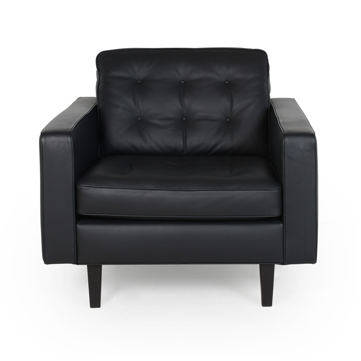 Heal's Hepburn Armchair Leather Hide Graphite 7181 Wenge Black Feet