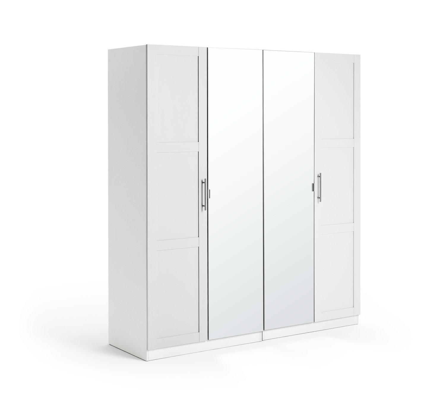 Habitat Munich 4 Door Mirror Framed Wardrobe - White