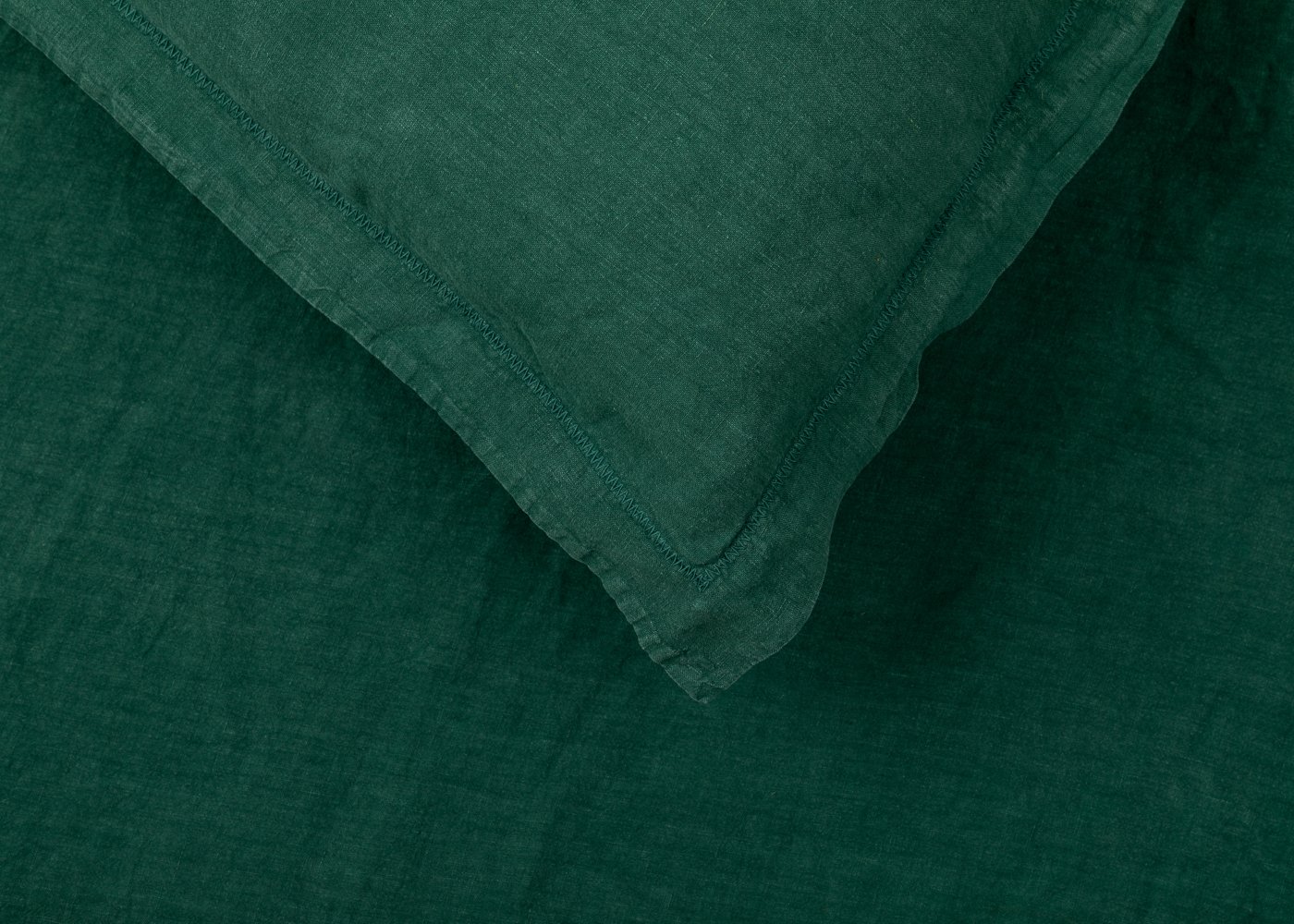 Heal's Washed Linen Forest Green Duvet Cover King
