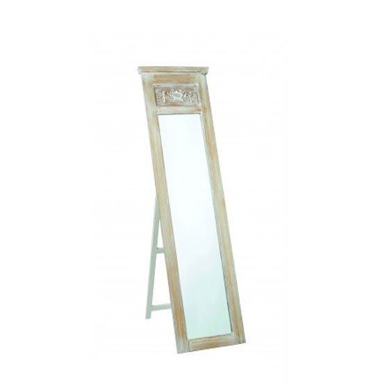 Senegal Contemporary Wooden Floor Mirror In Oak