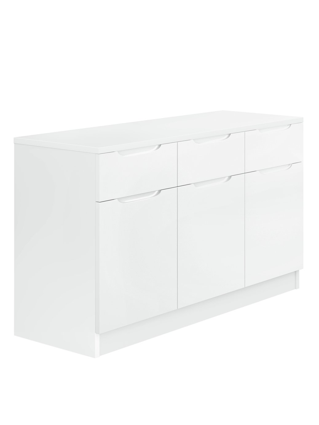 Legato Gloss 3 Door 3 Drawer Sideboard - White