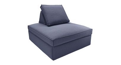 Harry Large Pouffe with bolster cushion in Uniform House Plain Weave - sofa.com