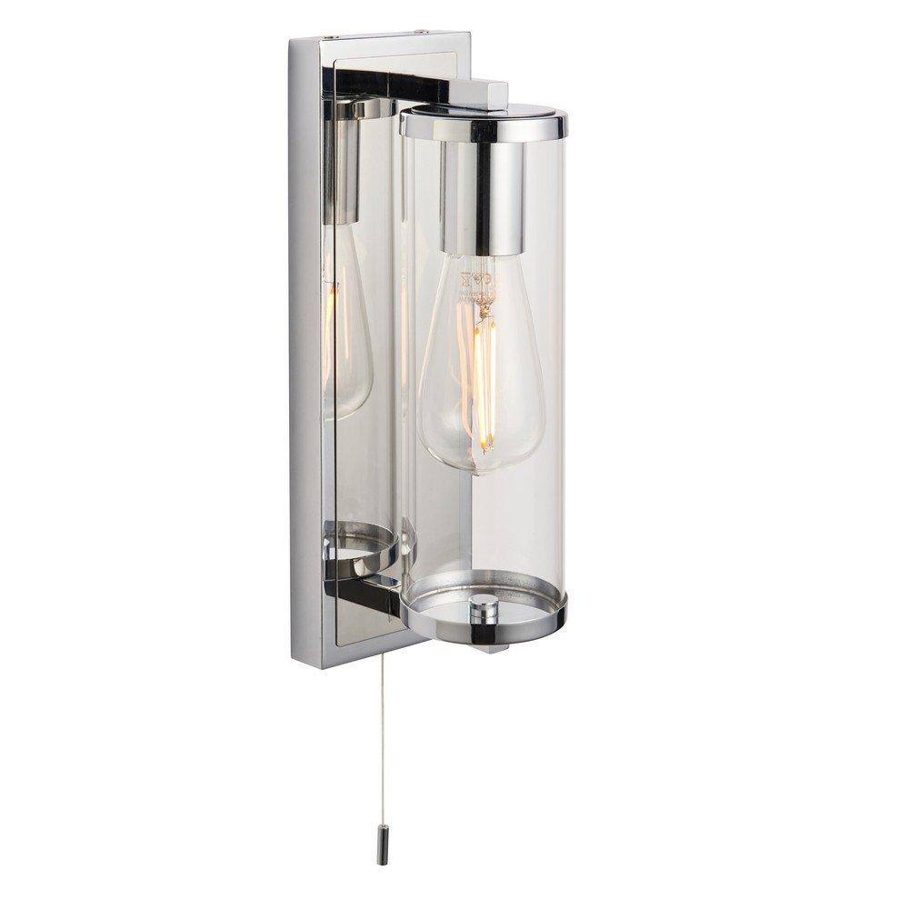 Netlighting 'COMO' Non Dimmable Stylish Contemporary Bathroom Glass Wall Lamp in Silver