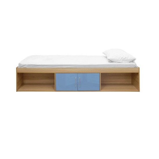 Dakoto Single Cabin Bed In Blue And Matt Oak Finish