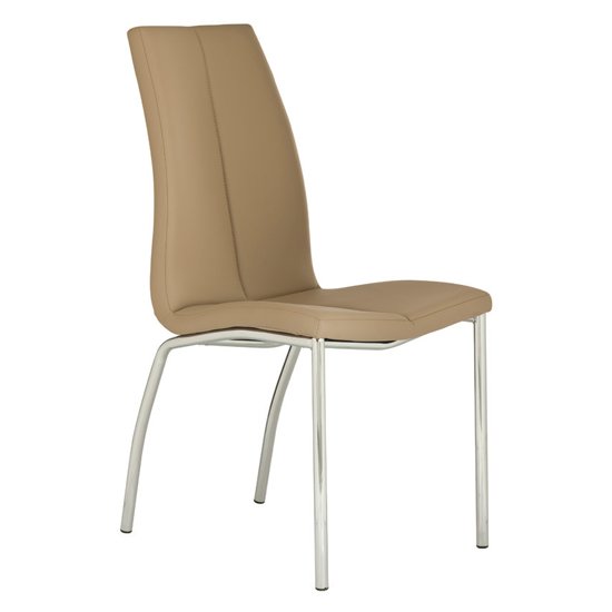 Kansas Faux Leather Dining Chair In Stone