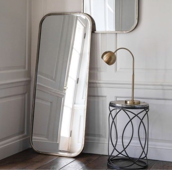 Malcolm Leaner Rectangular Floor Mirror With Metal Frame