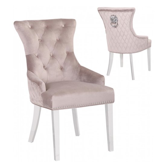 Madison Taupe Velvet Dining Chairs In Pair