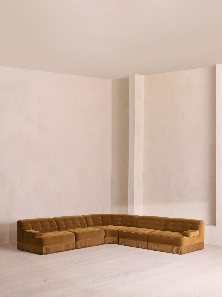 Elowen Modular Sofa, Corner Sofa, Velvet, Mustard