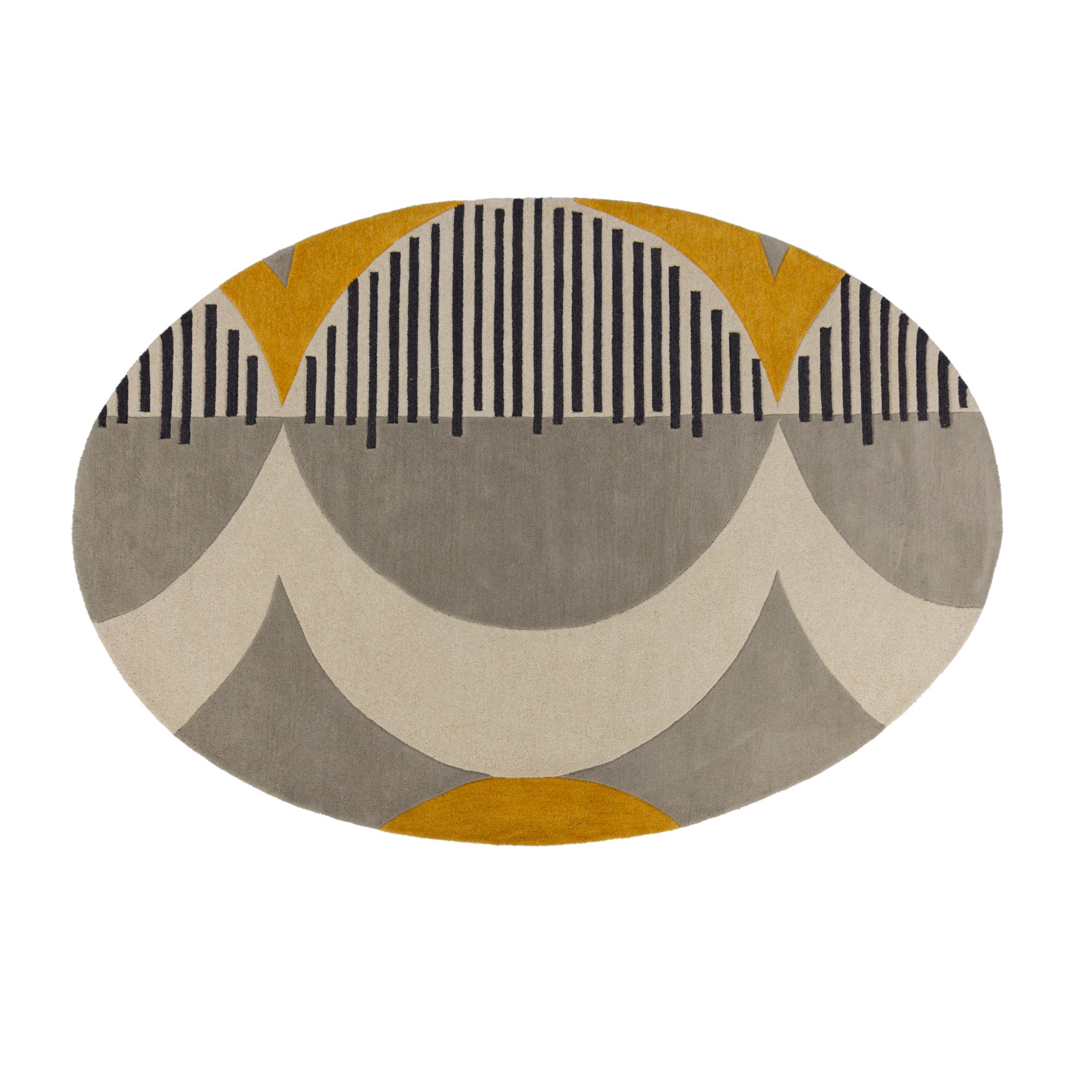 Elements Ochre Shield Wool Oval Rug Ochre