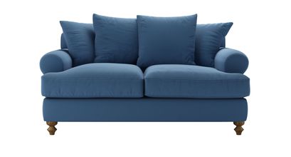Teddy 2 Seat Sofabed in Heather Blue Smart Cotton - sofa.com
