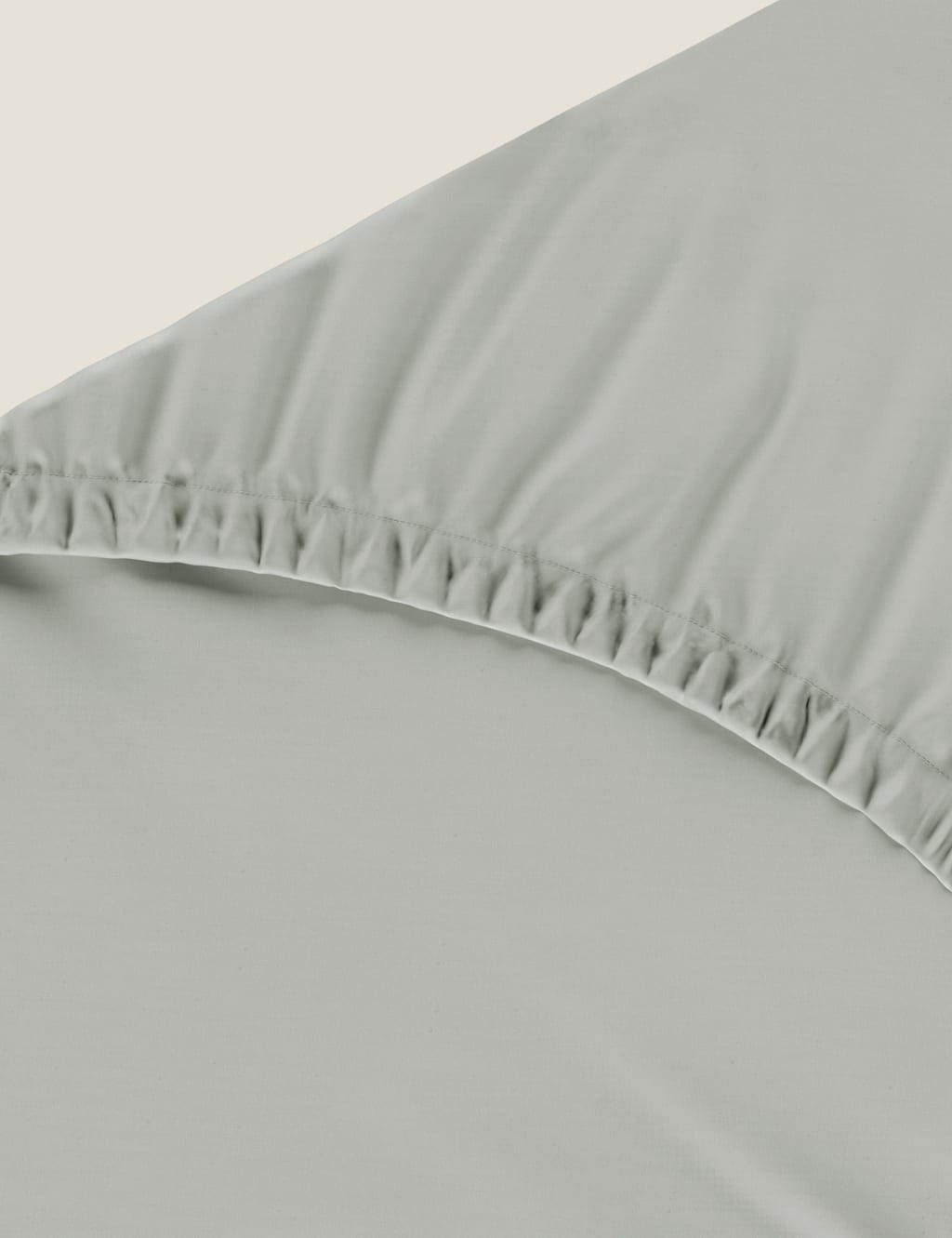 M&S Pure Cotton 300 Thread Count Fitted Sheet Light Grey