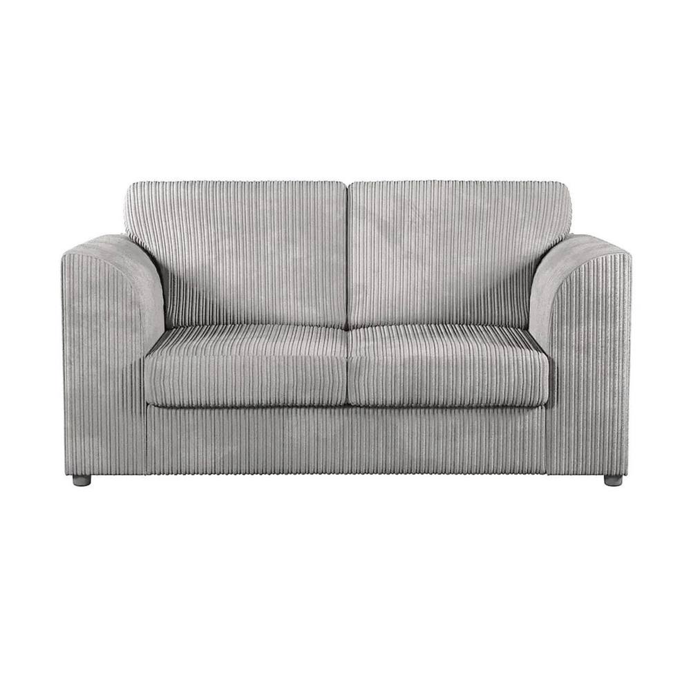 Bliss Furniture Jumbo Cord High Back 2 Seater Sofa Modern Style in Silver