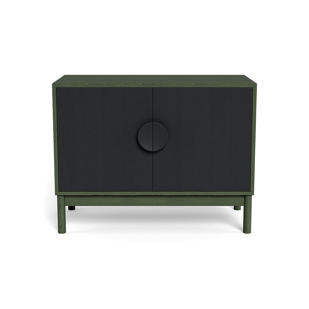 Heal's Tinta Small Sideboard Green Stain Carcass Black Stain Doors