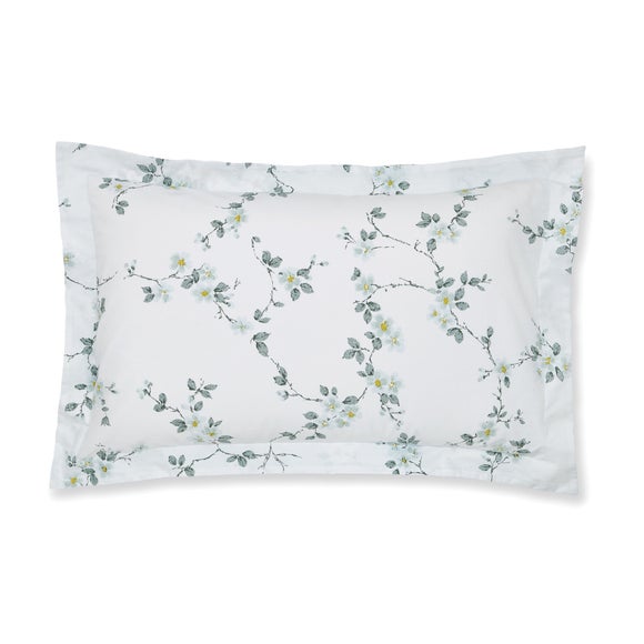 Edith Duck Egg Floral Oxford Pillowcase 2