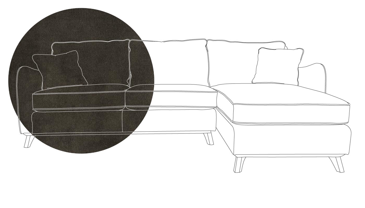 Heal's Ravello Right Hand Corner Sofa Velvet Charcoal