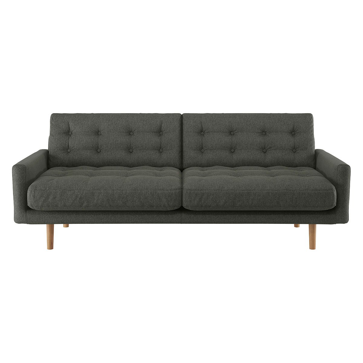 Habitat Fenner 3 Seater Fabric Sofa - Charcoal