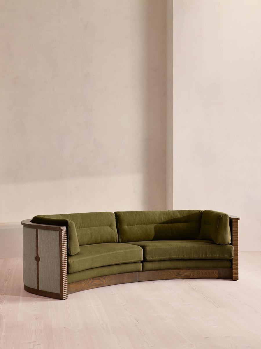 Belmont Sofa, Three Seater, Linen, Olive