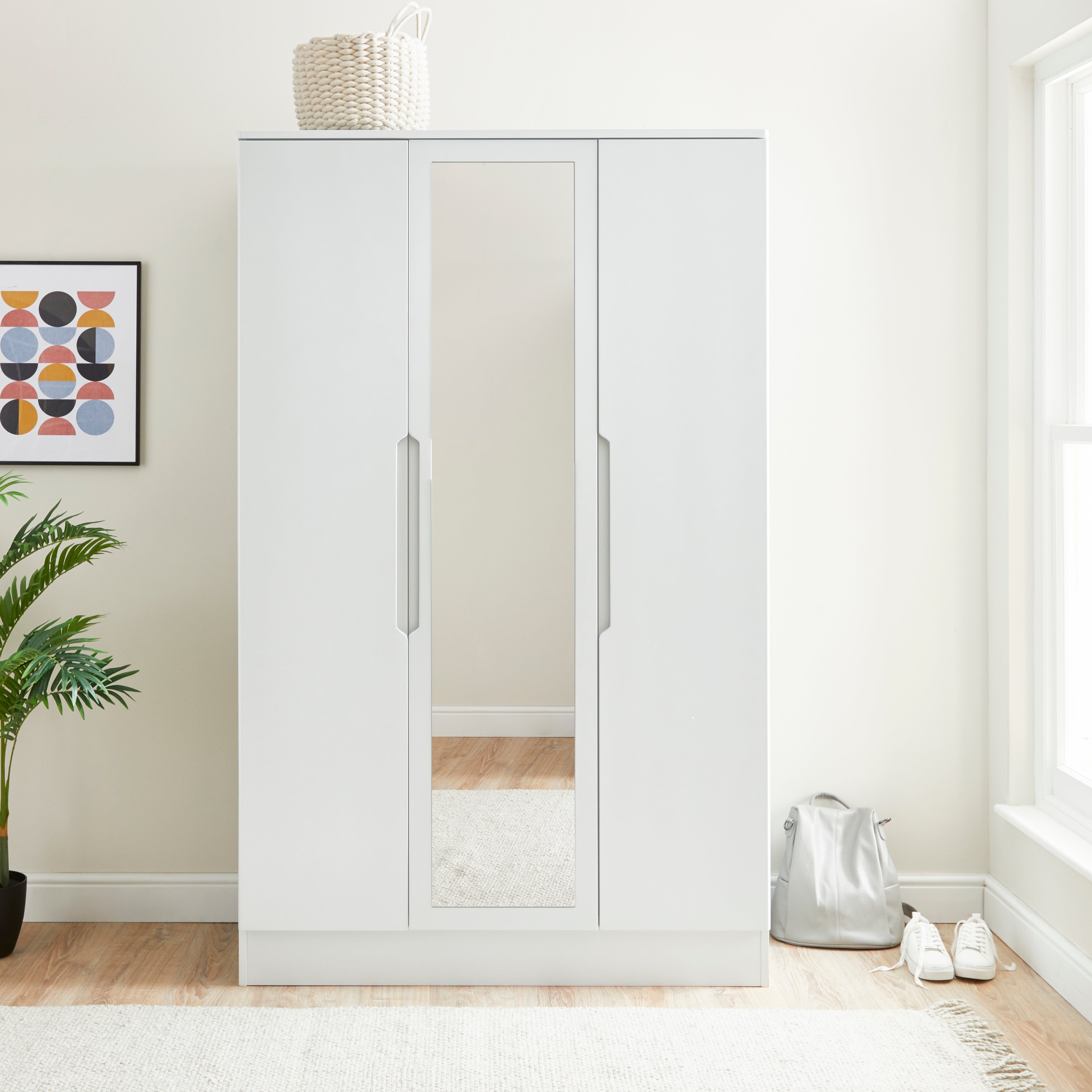 Larson White Triple Wardrobe White