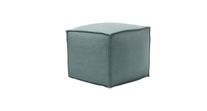 Isaac Small Square Footstool in Holkham Norfolk Cotton - sofa.com