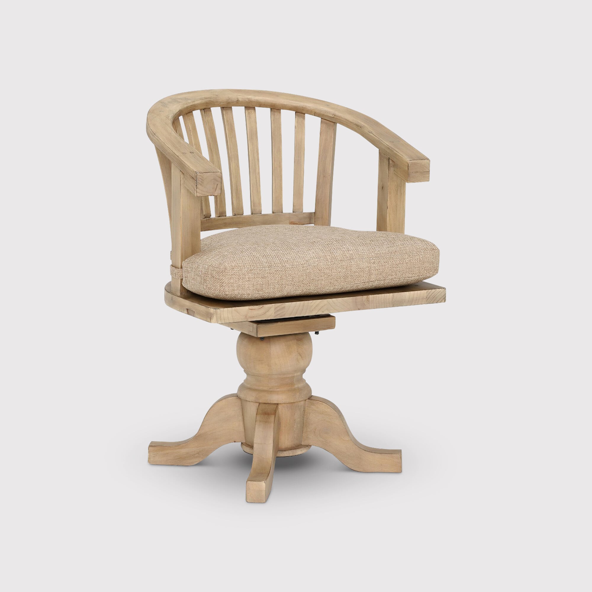 Verberie Swivel Office Chair With Seat Pad, Brown | Barker & Stonehouse