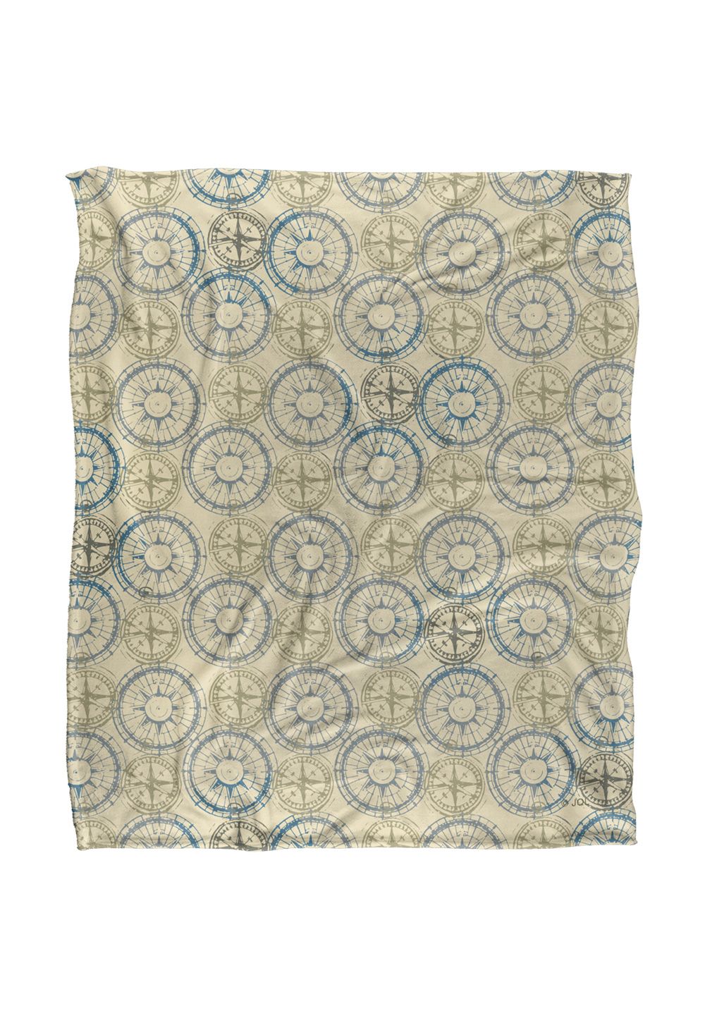 JQ Licensing Jl-Jp Compass Pattern Silky Touch Super Soft Throw Blanket 152 X 127 cm in White