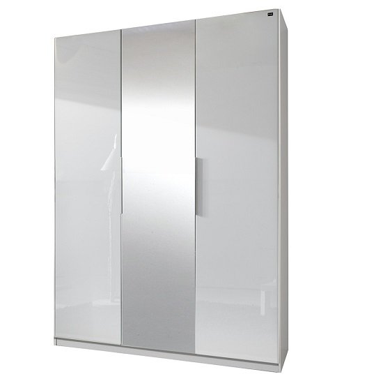 Add On D White Gloss Wardrobe With 2 Doors 1 Mirrors