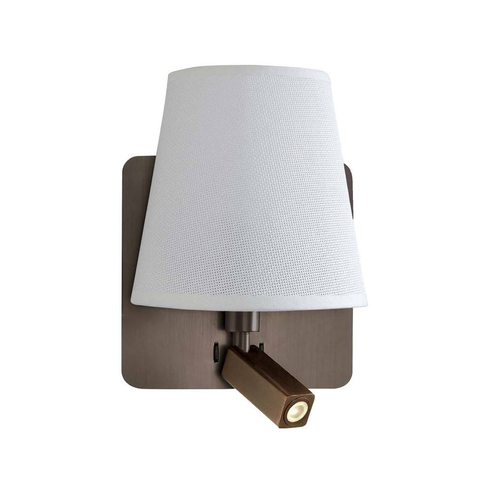 Netlighting Bahia Wall Lamp Bronze Large E27 + 3W LED Reading Light 4000K