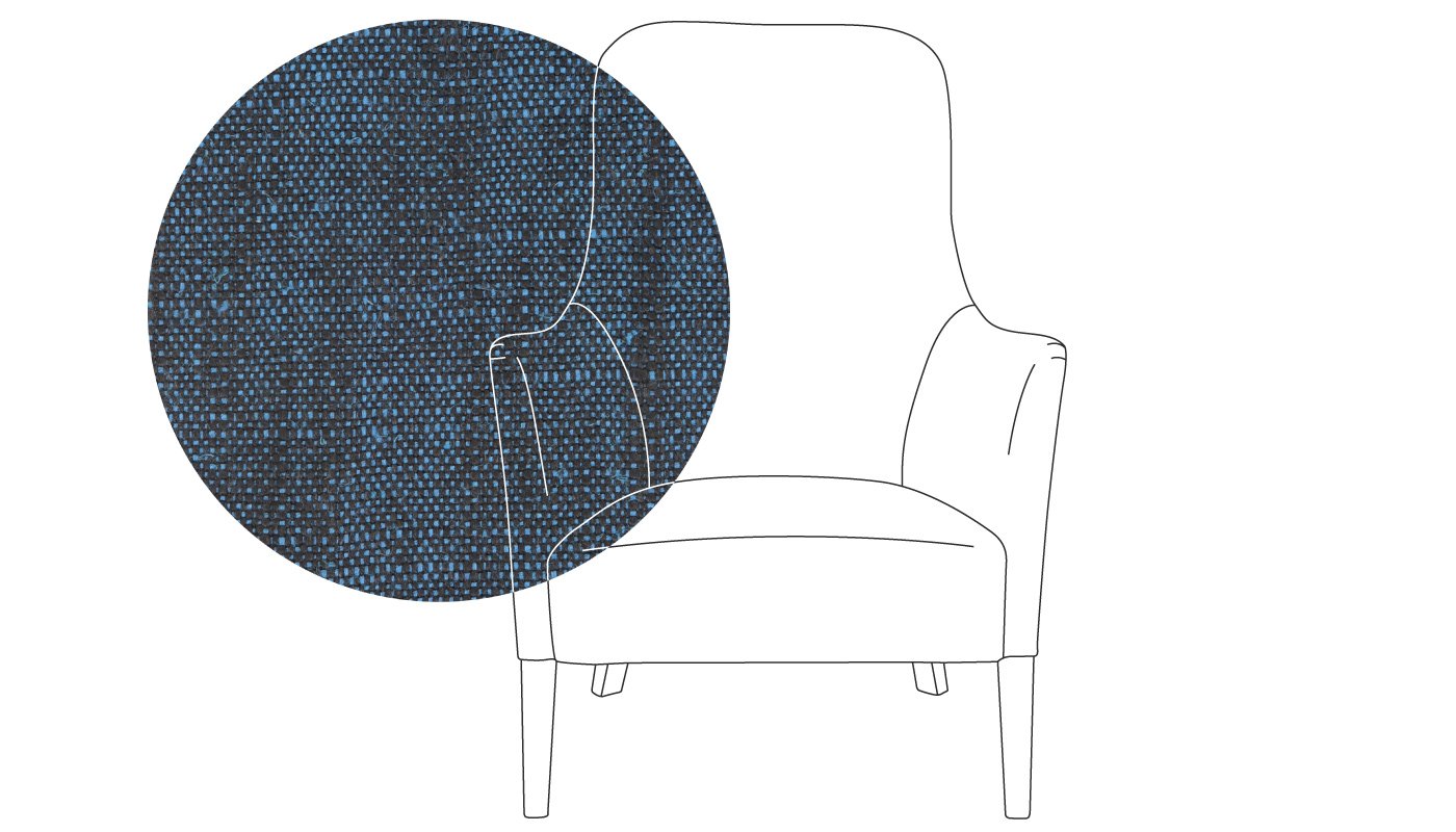Pinch Pendel Armchair Broad Weave Lagoon Walnut Feet