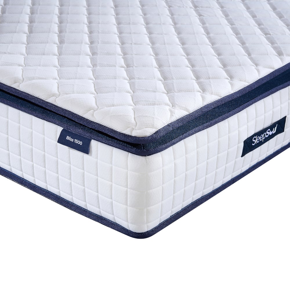 SleepSoul Bliss - King Size - 1500 Pocket Spring Mattress - Foam/Fabric - Vacuum Packed - 5ft