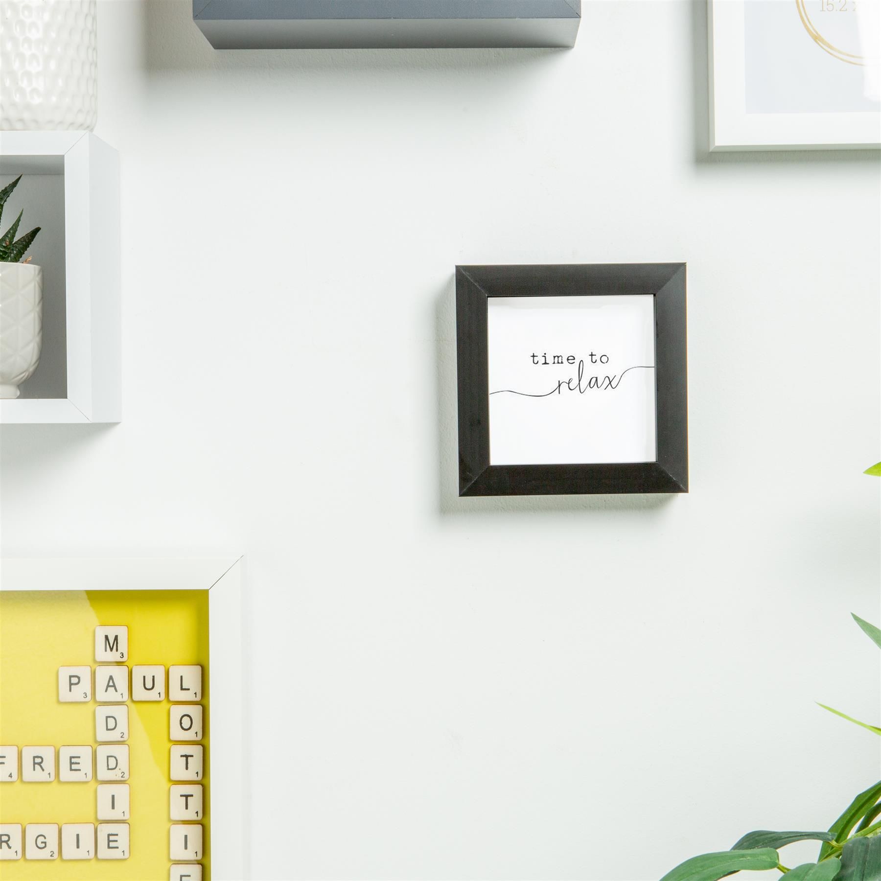 Nicola Spring 3D Box Photo Frames - 4 x 4" - Pack of 2 in Black 5