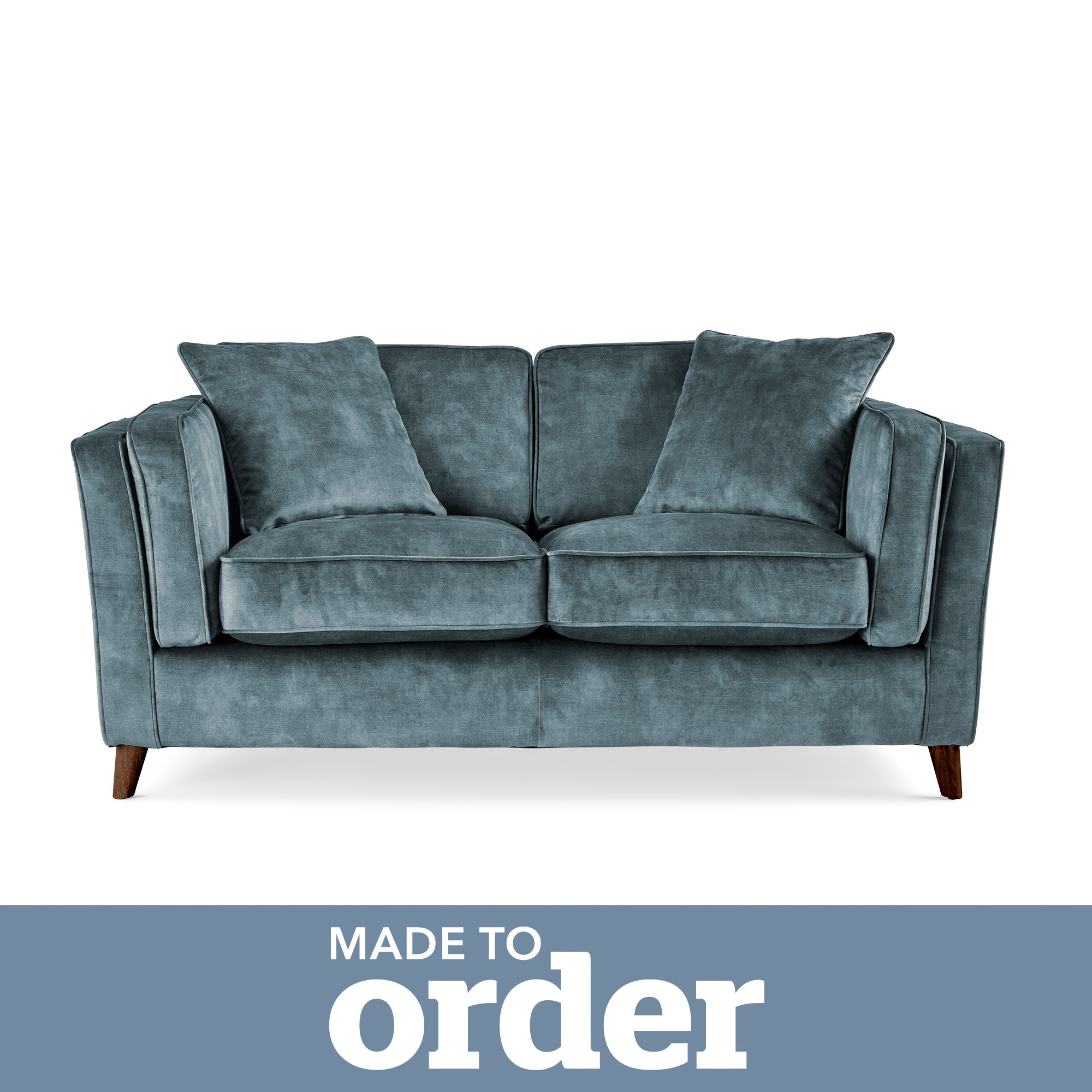 Arabella 2 Seater Sofa Slub Velvet Slub Velvet Steel Blue