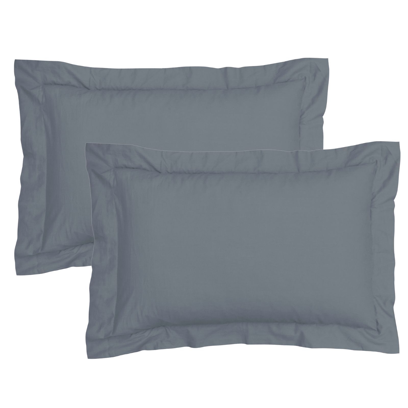 Smart Living 100% Cotton Elegant Oxford Pillowcases - Soft, Durable & Breathable in Charcoal