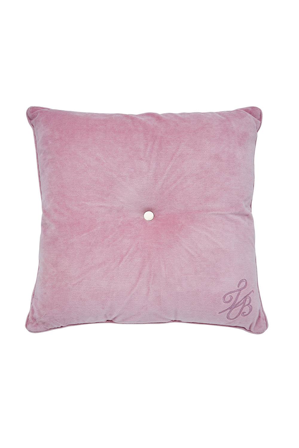 Ted Baker 'TB Branded' Cotton Velvet Button Cushion in Pink