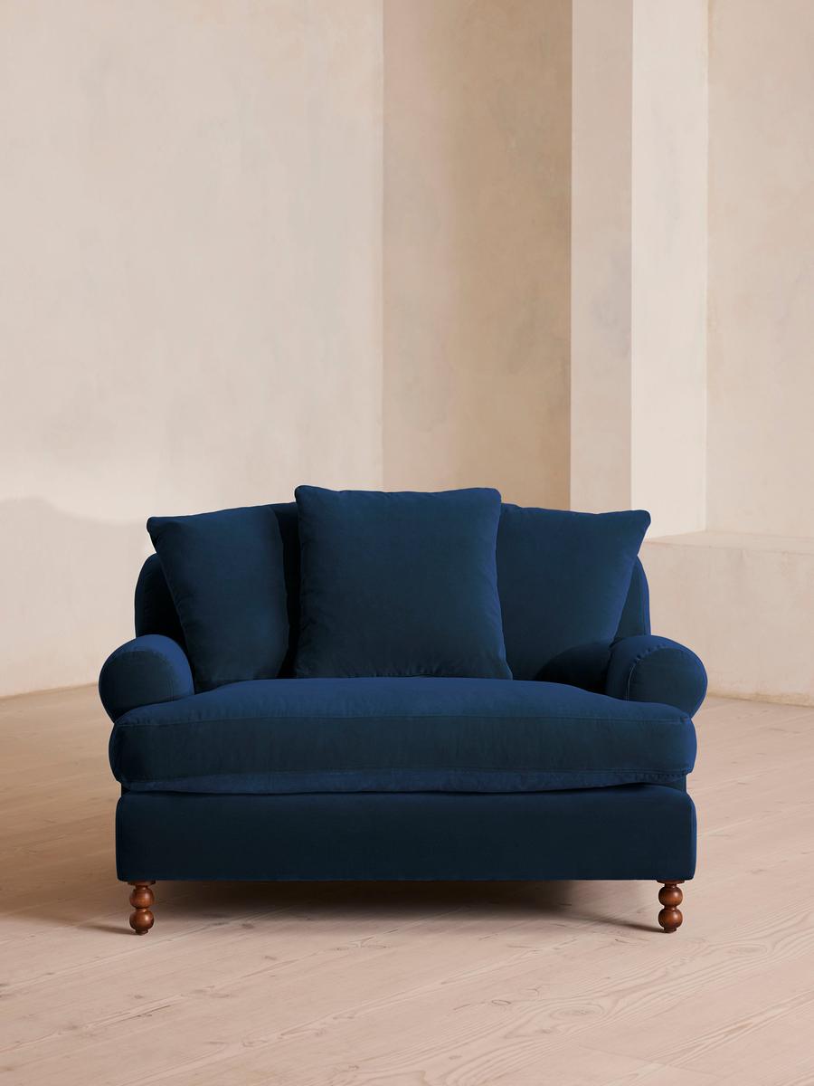 Audrey Loveseat, Velvet, Royal Blue