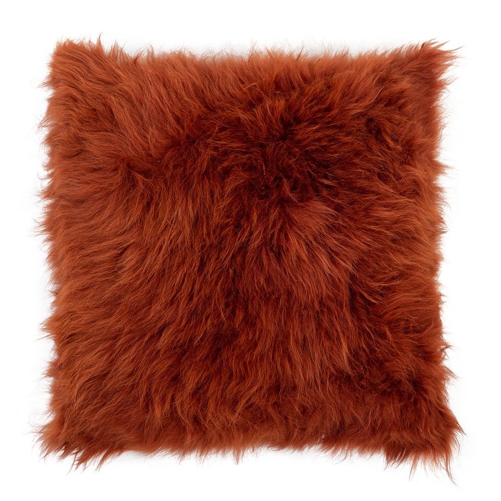 The Organic Sheep Cashmere Sheepskin Cushion Rust