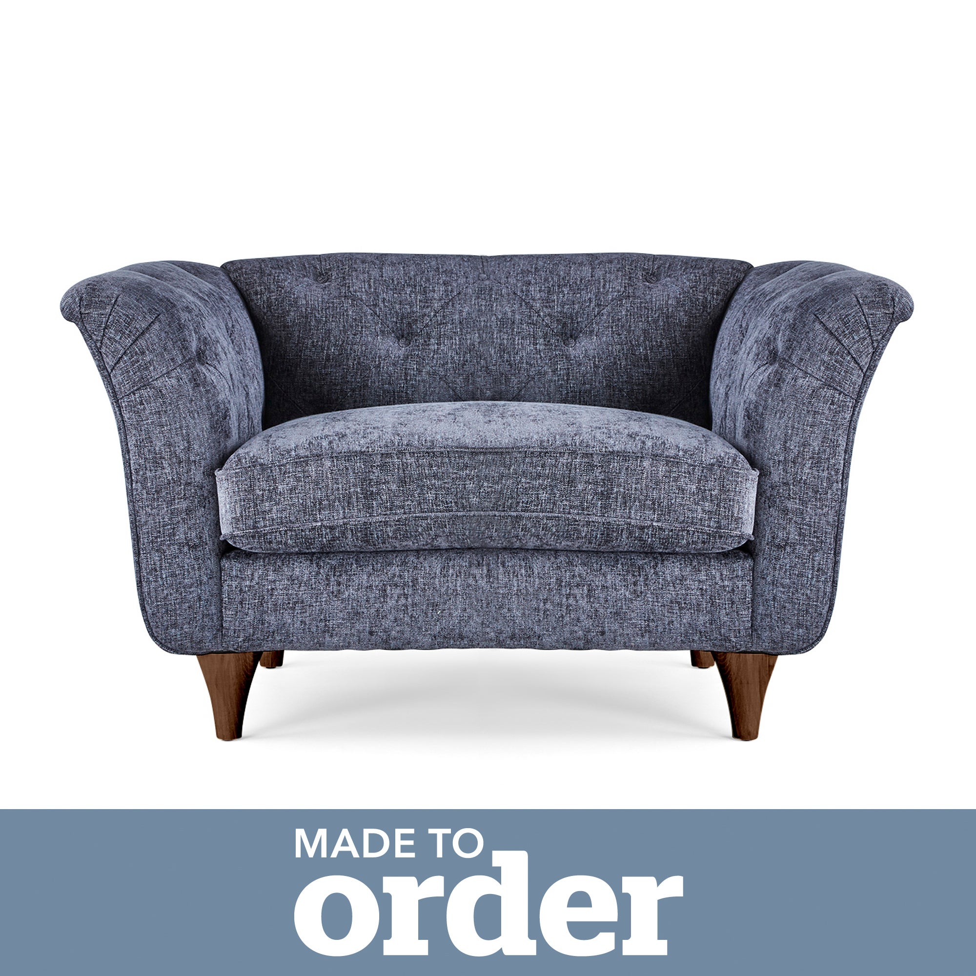 Jaipur Snuggle Chair Luxury Chenille Navy Blue
