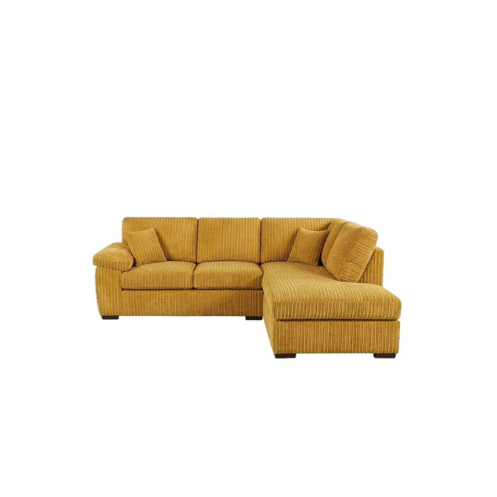 Bliss Furniture Amalfi Right Hand Corner Sofa Soft Fabric in Mustard