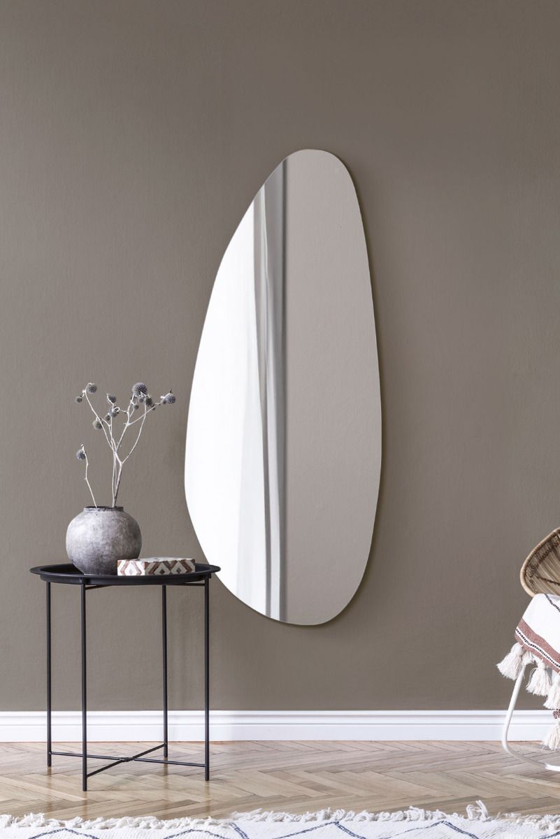 MirrorOutlet New Frameless Pond Leaner / Wall Mirror 47" X 20" (120CM X 50CM) in Silver