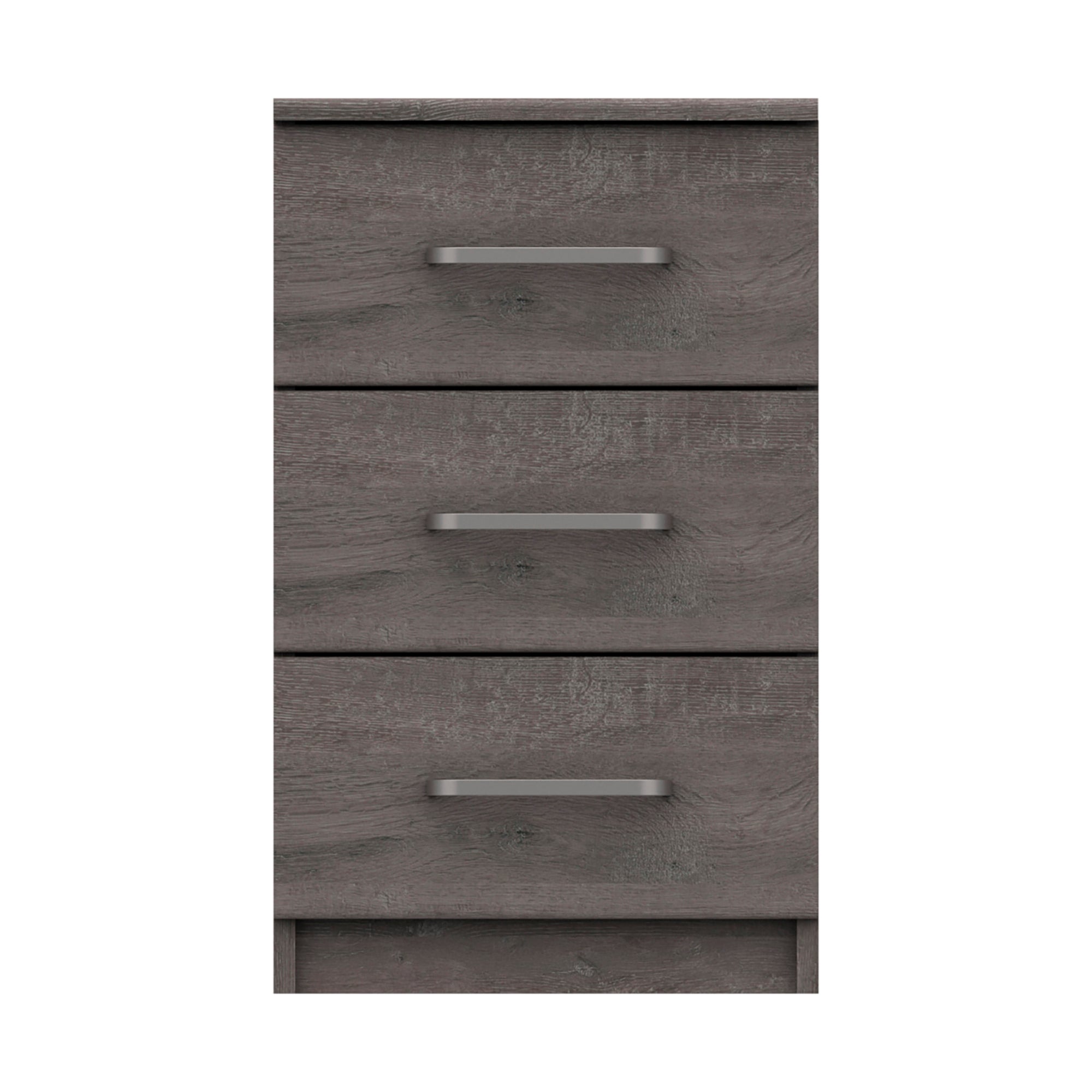 Parker Grey 3 Drawer Bedside Table Grey