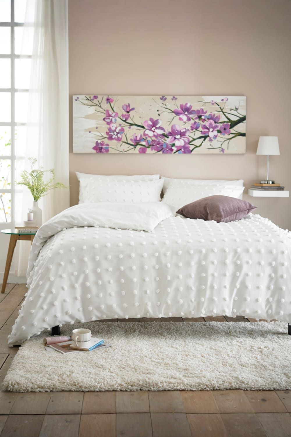 Deyongs Fluffy Dots Duvet Set with Tufted Microfibre Texture in White