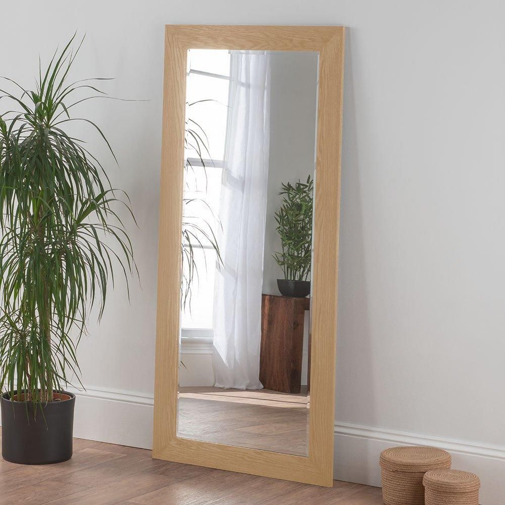 Yearn Mirrors Oak Effect Framed wall mirror 169.5x78cm in Natural
